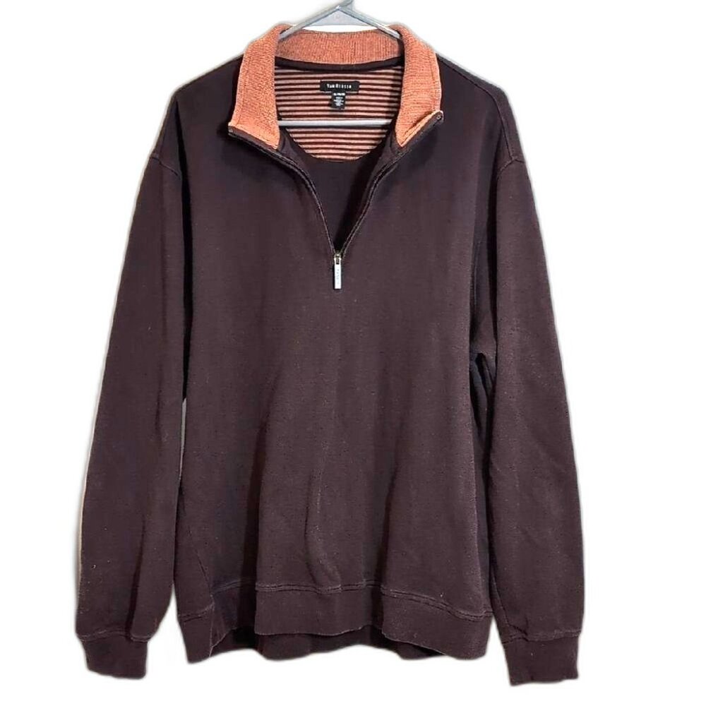 Van Heusen Men's Brown Quarter-Zip Sweater XL